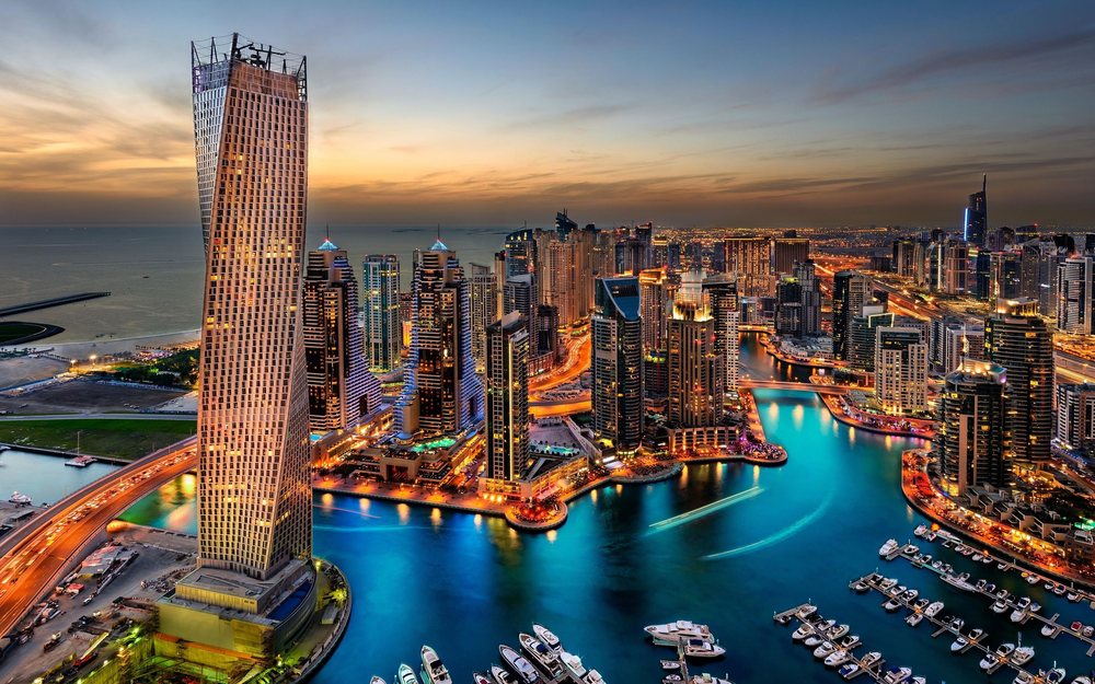 Dubai Marina at dusk