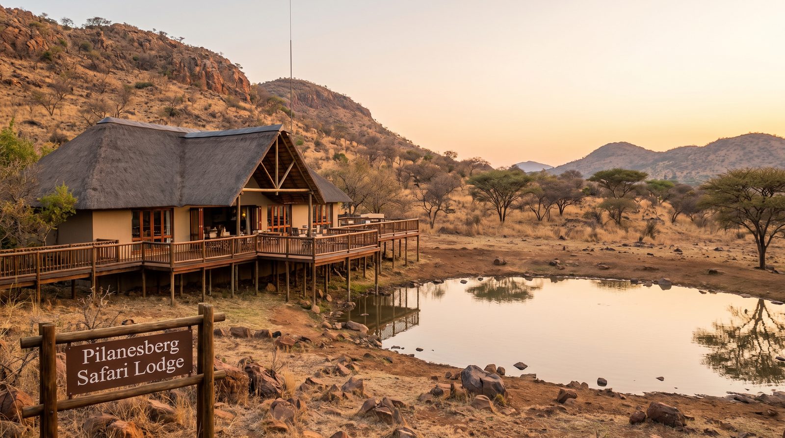 Pilanesberg Safari Lodge at sunset