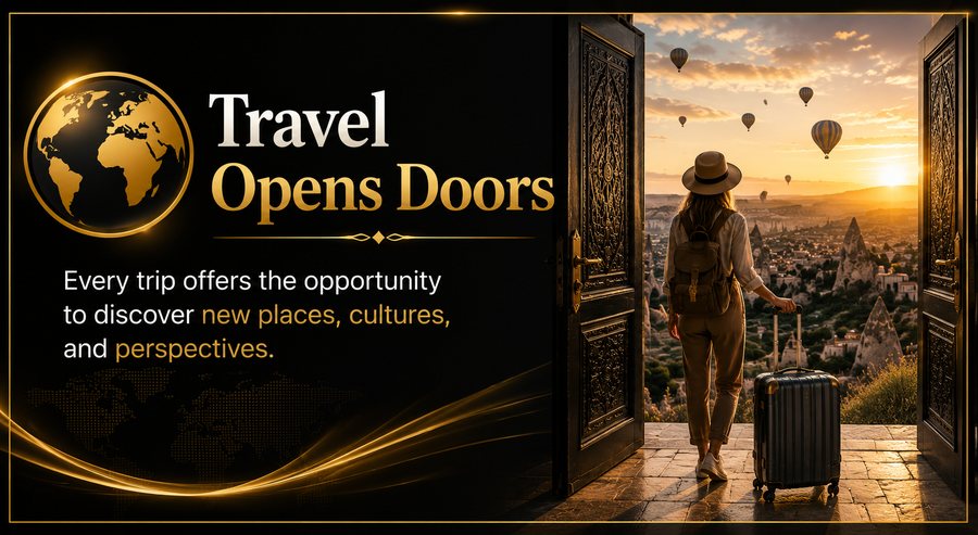 Travel Opens Doors — every trip offers the opportunity to discover new places, cultures, and perspectives